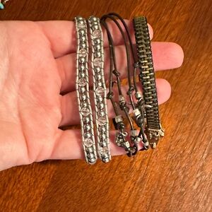 Bracelet Set including beaded and fossil charm bracelet